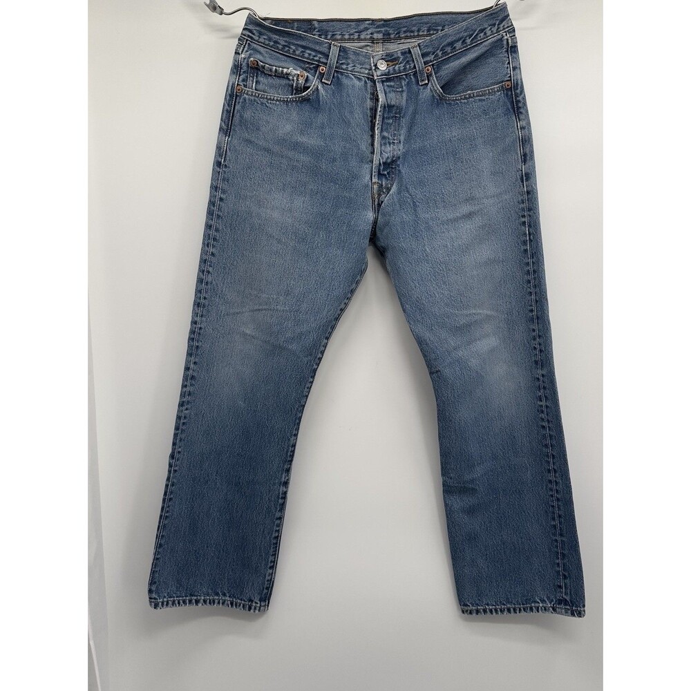 Vintage Levis 501XX Blue Denim Button Fly Jeans Mens Sz 34x27 Made In USA Dark